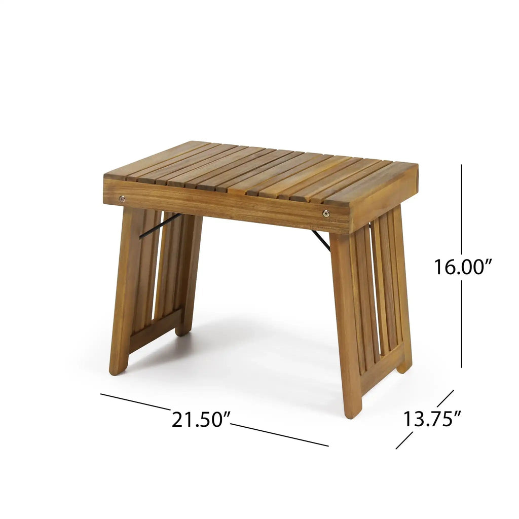 Temptation Outdoor Foldable Side Table With Slat Design, view 4