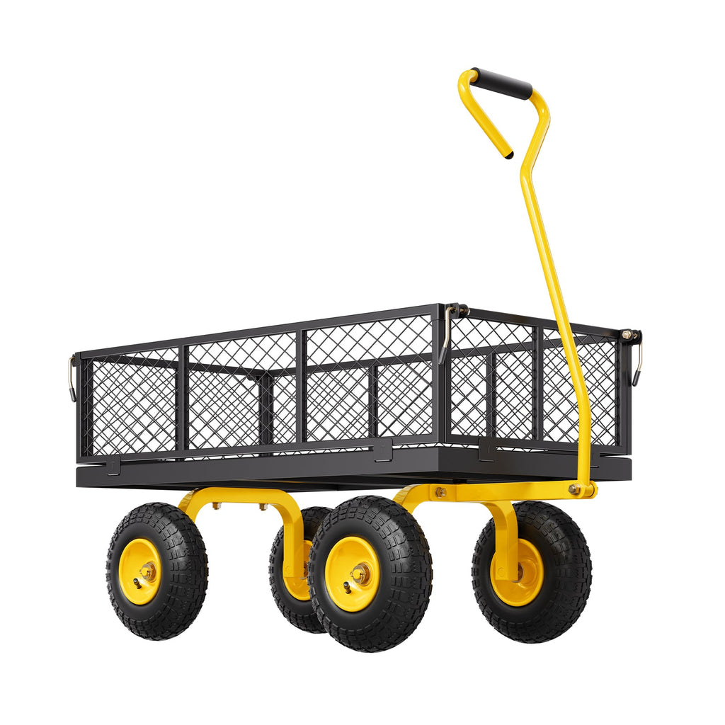 900 Lbs Heavy Duty Steel Garden Cart with Removable Sides - Green, view 3