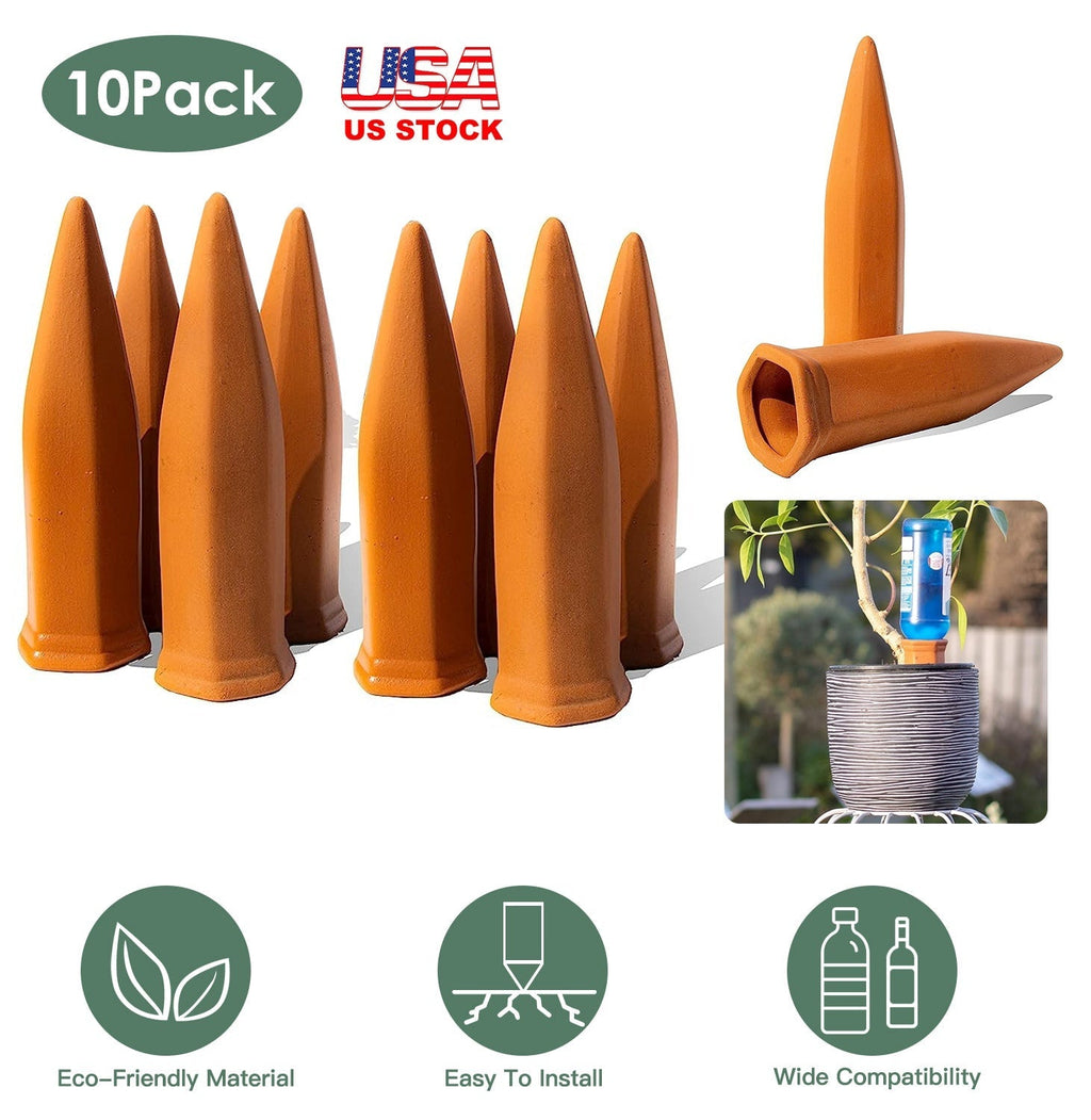 10Pack Plant Watering Spikes Terracotta Automatic Watering Devices with Slow Release Control Plant Waterer, view 4