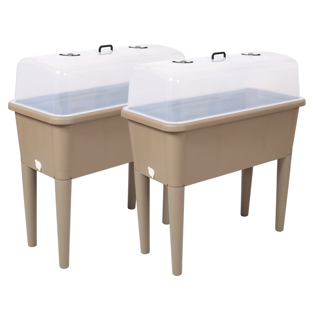 2-Pack Raised Garden Beds with Greenhouse Lids & Removable Legs
