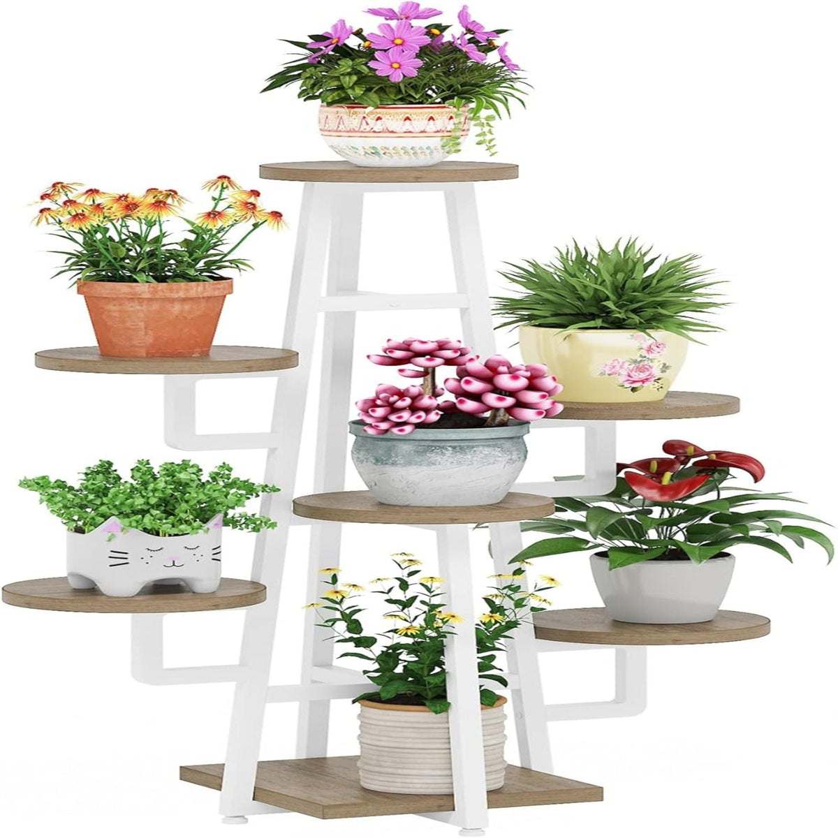 7-tier high-low corner plant shelf, view 8