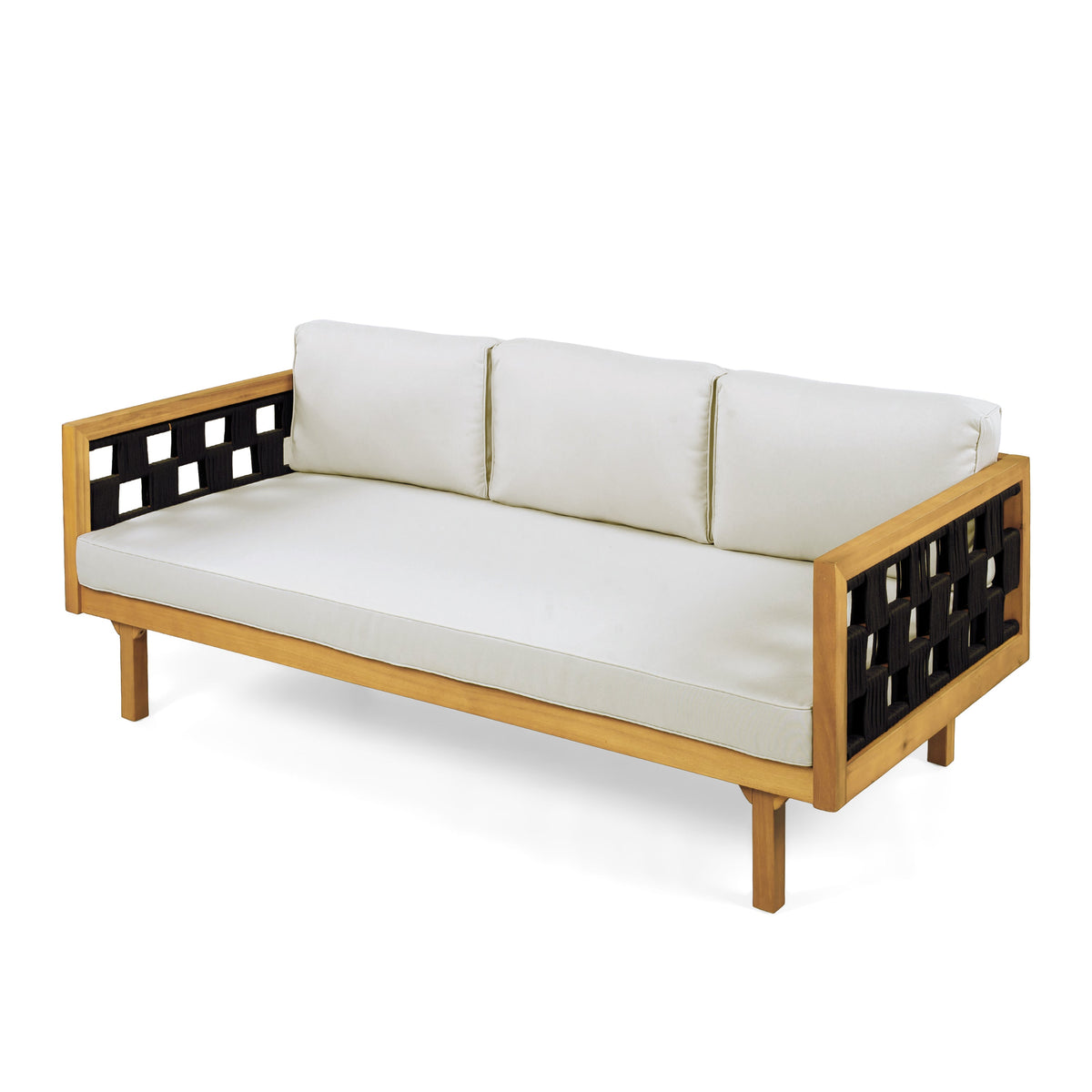 Three-Seater Outdoor Daybed - Acacia Wood Teak Finish Frame, view 5