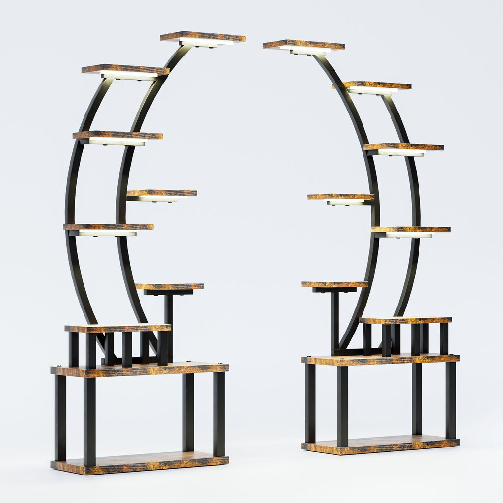 9-tier plant stand with 5 adjustable grow lights, view 7