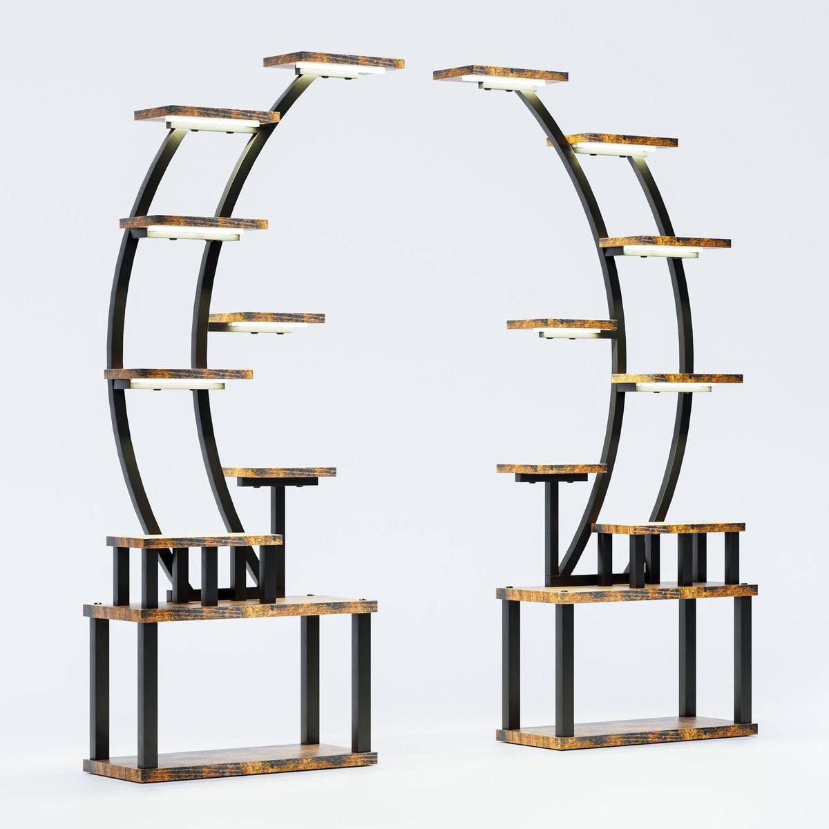 9-tier plant stand with 5 adjustable grow lights, view 7
