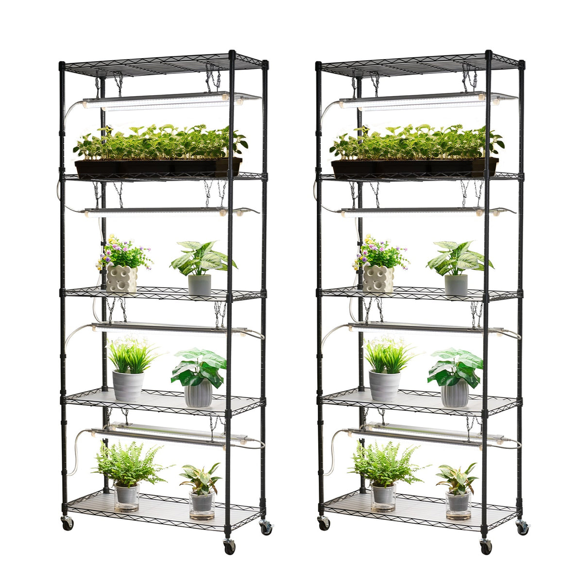 71" DIY plant shelf with grow lights
