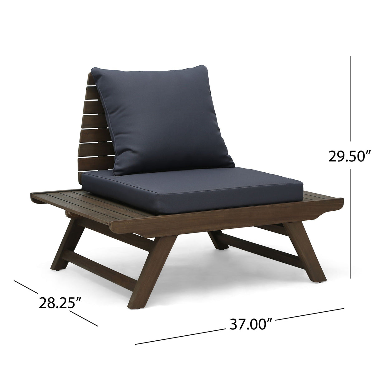 Sedona Outdoor Club Chair With Slatted Design, view 4