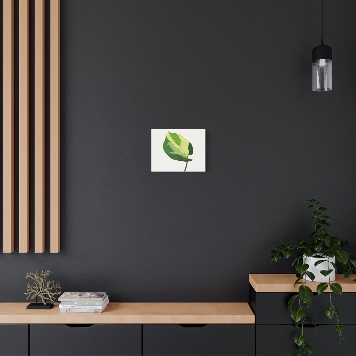 Manjula Pothos Illustrated Canvas Print – Botanical Wall Art