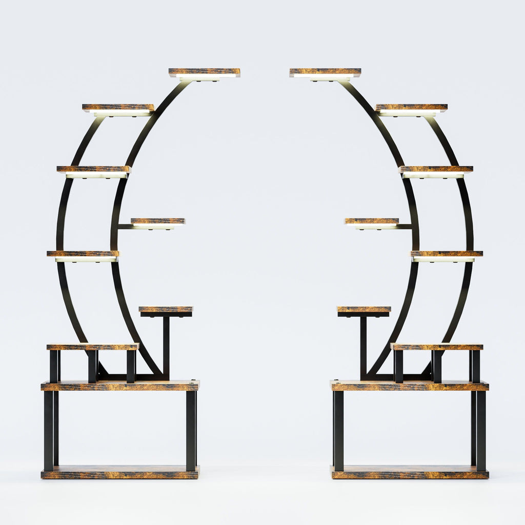 9-tier plant stand with 5 adjustable grow lights, view 8