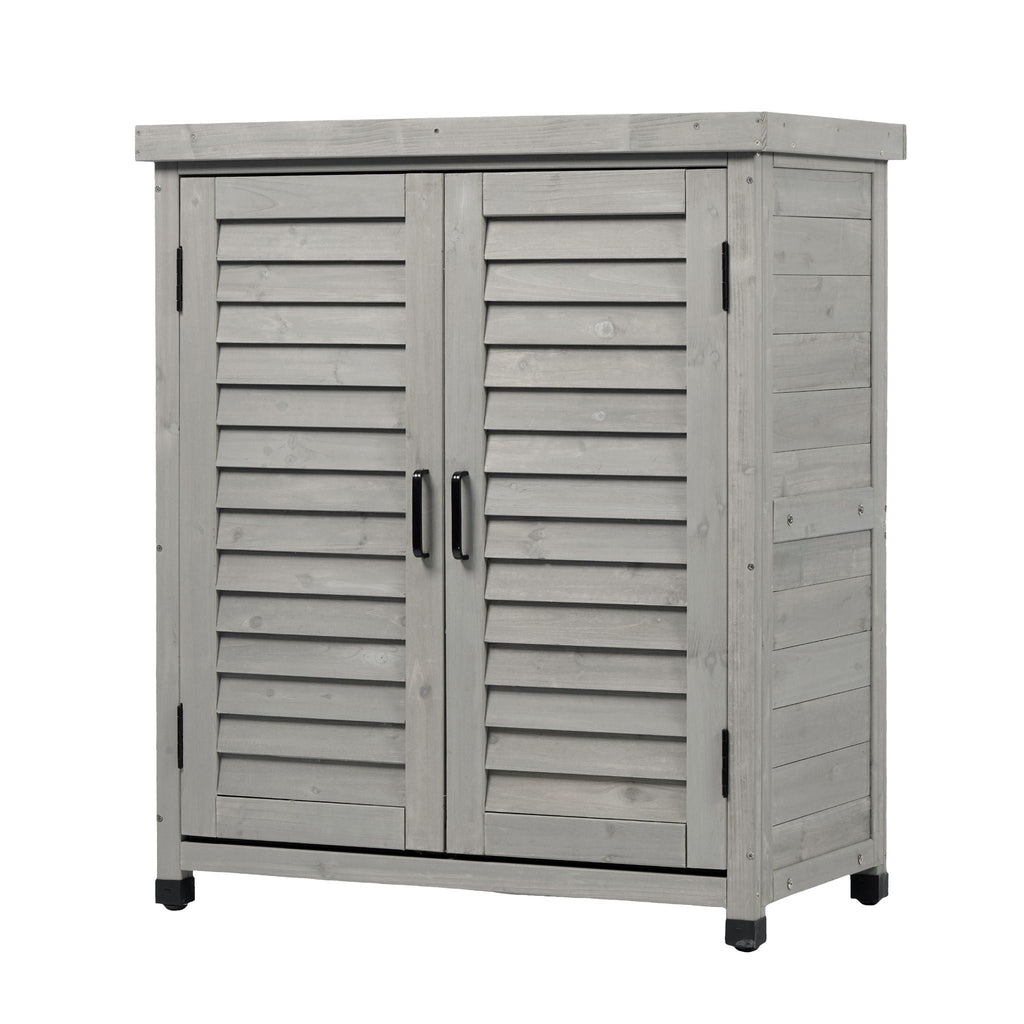 Potting Bench With Storage Cabinet And Metal Table Top For Outdoor, view 13