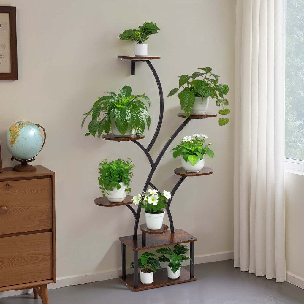 62" arched 8-tier lighted plant shelf, view 7