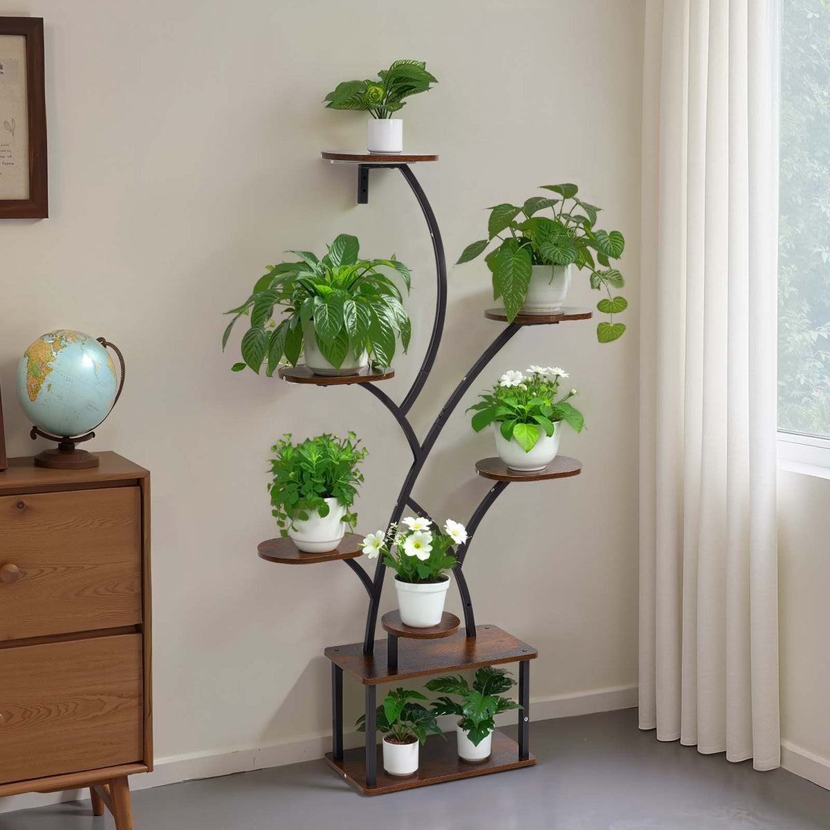 62" arched 8-tier lighted plant shelf, view 7