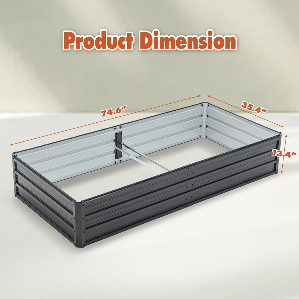 6x3x1 FT Metal Raised Garden Bed Outdoor Planter, view 2