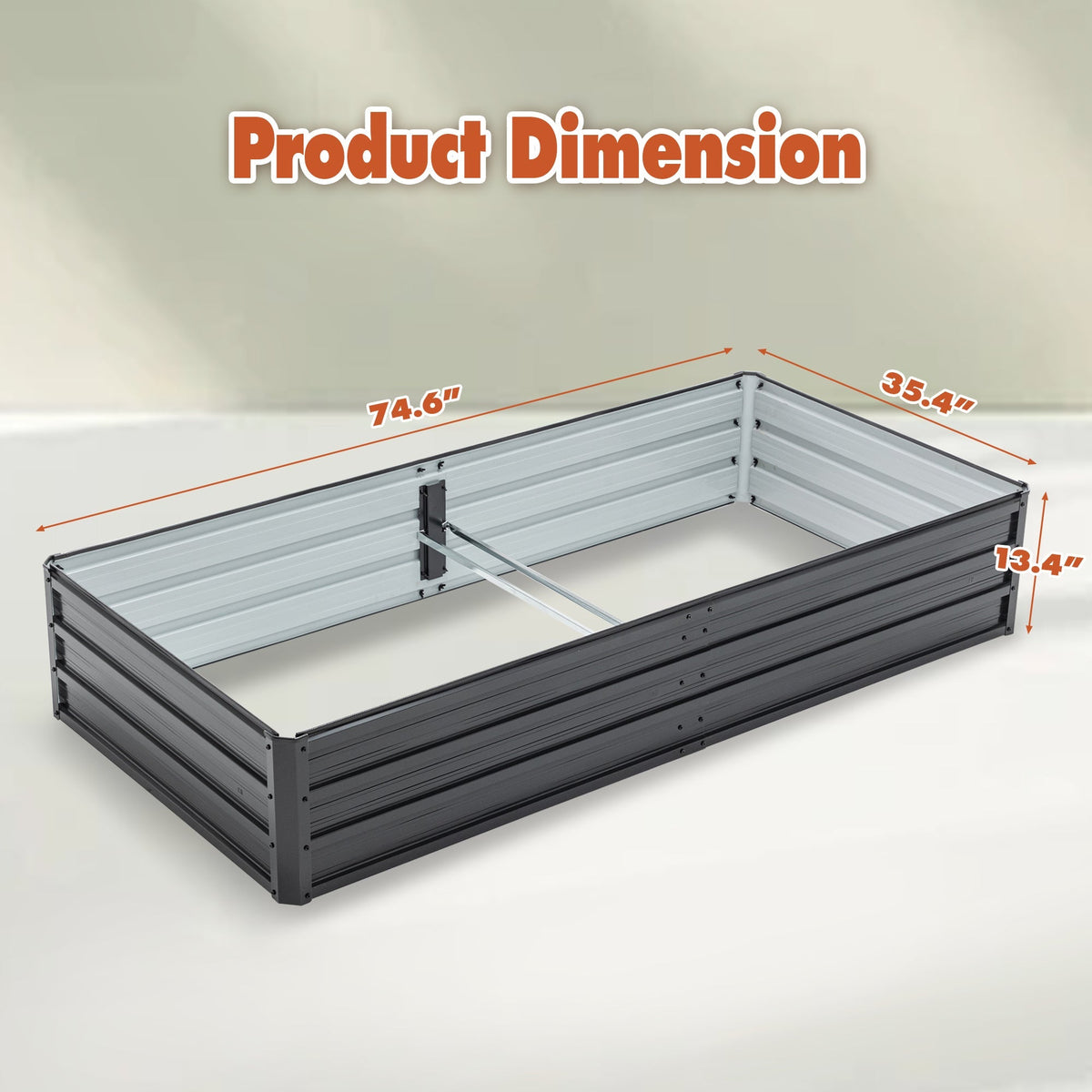 6x3x1 FT Metal Raised Garden Bed Outdoor Planter, view 2