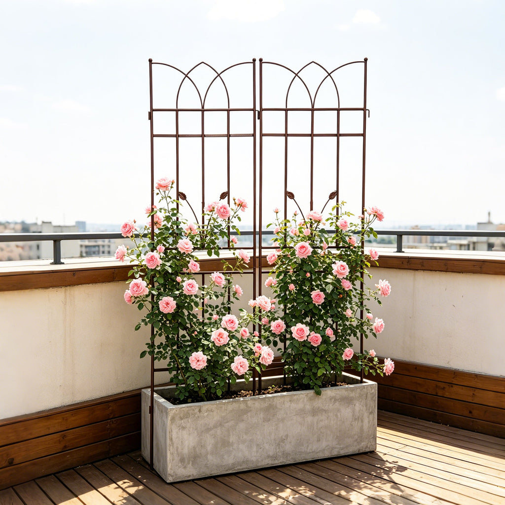 2 Pack Metal Garden Trellis – Brown or Black, view 5