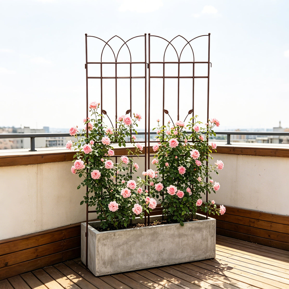 2 Pack Metal Garden Trellis – Brown or Black