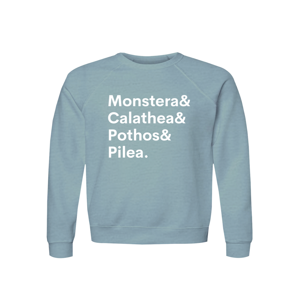 Monstera, Calathea, Pothos & Pilea Plant Lover Sweatshirt – Organic Cotton Raglan, view 6