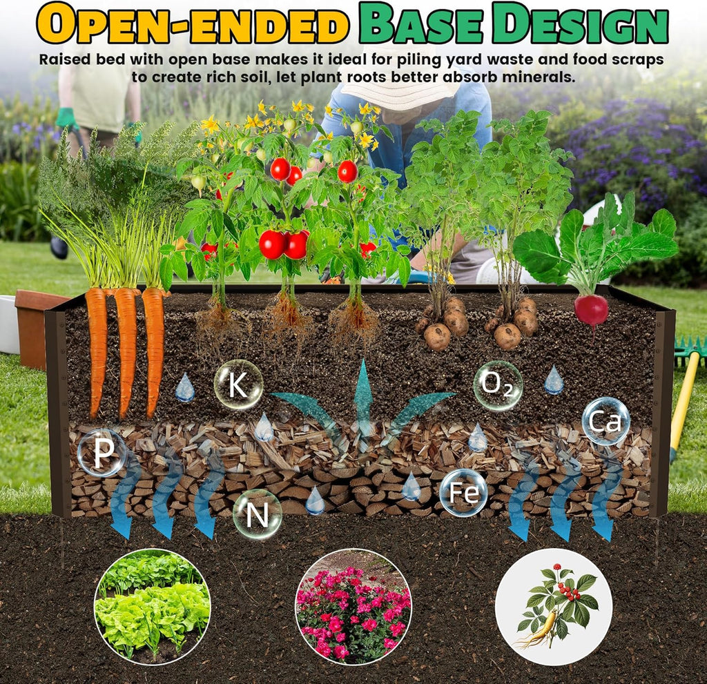 6x3x2ft Galvanized Raised Garden Bed – Brown, view 4