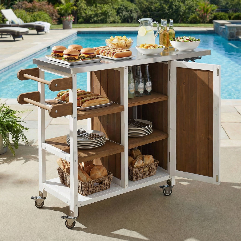 Foldable Outdoor Kitchen Island Patio Prep Station, view 3