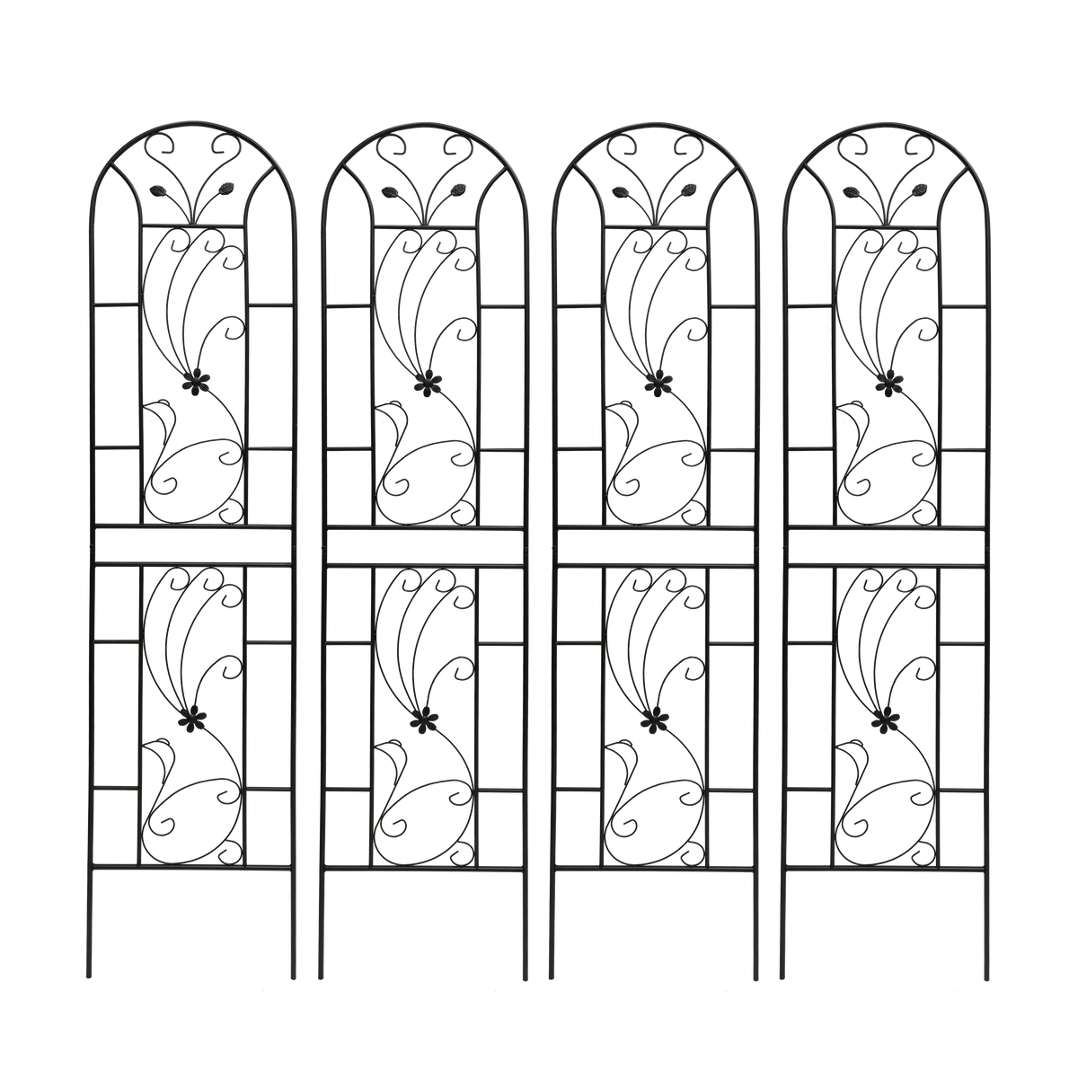 2 Pack Peacock Metal Garden Trellis, view 7