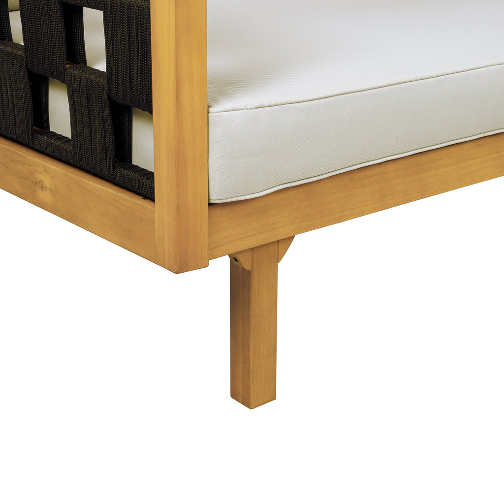 Three-Seater Outdoor Daybed - Acacia Wood Teak Finish Frame, view 14