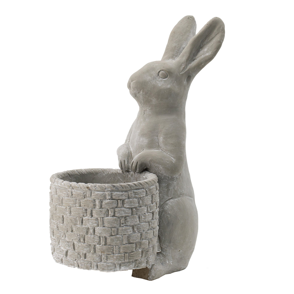 Meridian Trade Co Decorative Cement Rabbit Planter, view 4