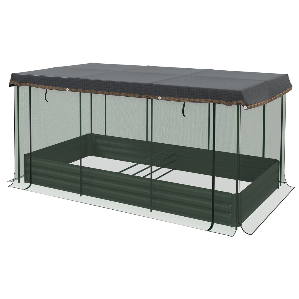 Galvanized Raised Garden Bed with Crop Cage and Shade Cloth, view 10