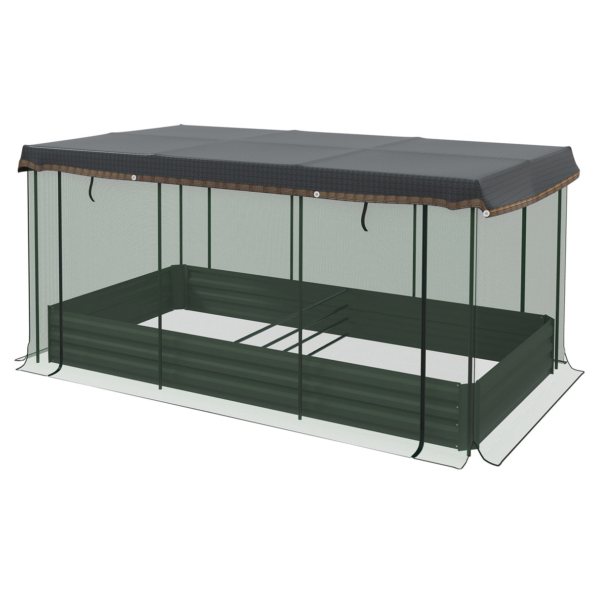 Galvanized Raised Garden Bed with Crop Cage and Shade Cloth, view 10