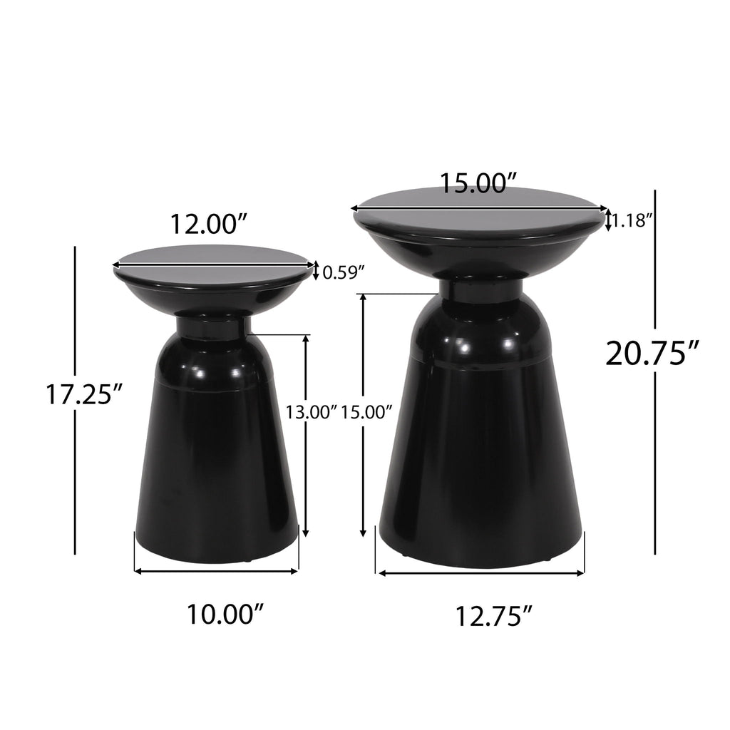 Serenita Outdoor Side Tables With Flared Design (Set of 2), view 14