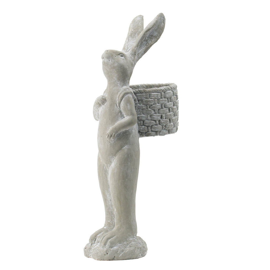 8.5x5.5x19.5" Tall Cement Rabbit Planter, view 8