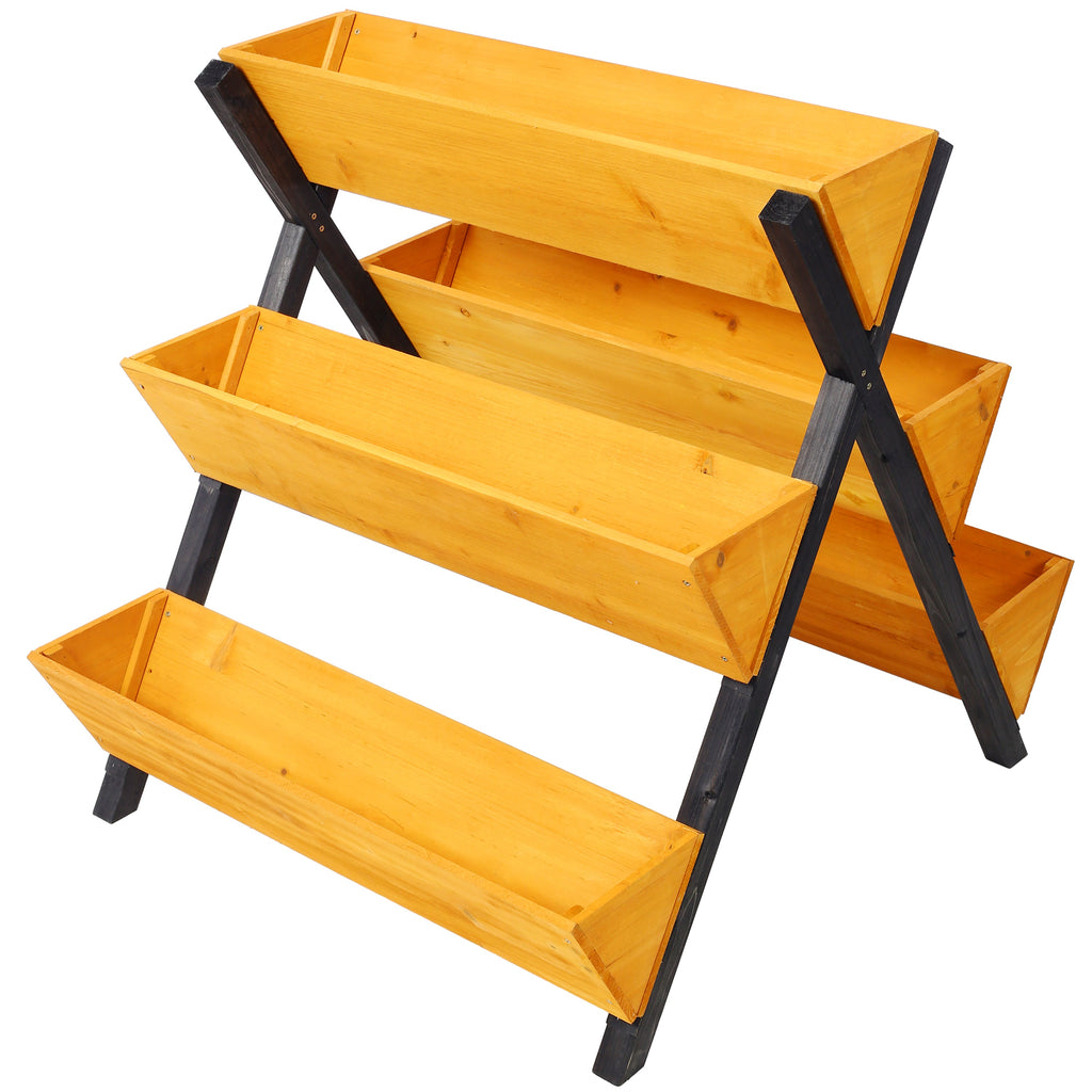 3 Tiers Wooden Vertical Raised Garden Bed with Legs, view 7
