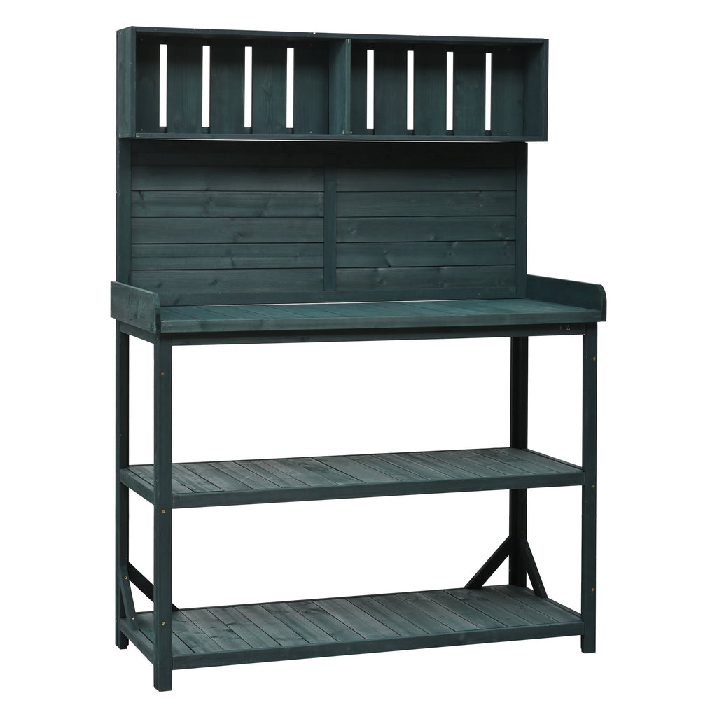 TOPMAX 65" Large Wooden Farmhouse Rustic Outdoor Potting Bench Table, view 7
