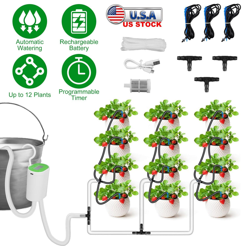 Automatic Watering System Kit With Timer Pump Device For 12Plants Rechargeable Battery Programmable Plant, view 5
