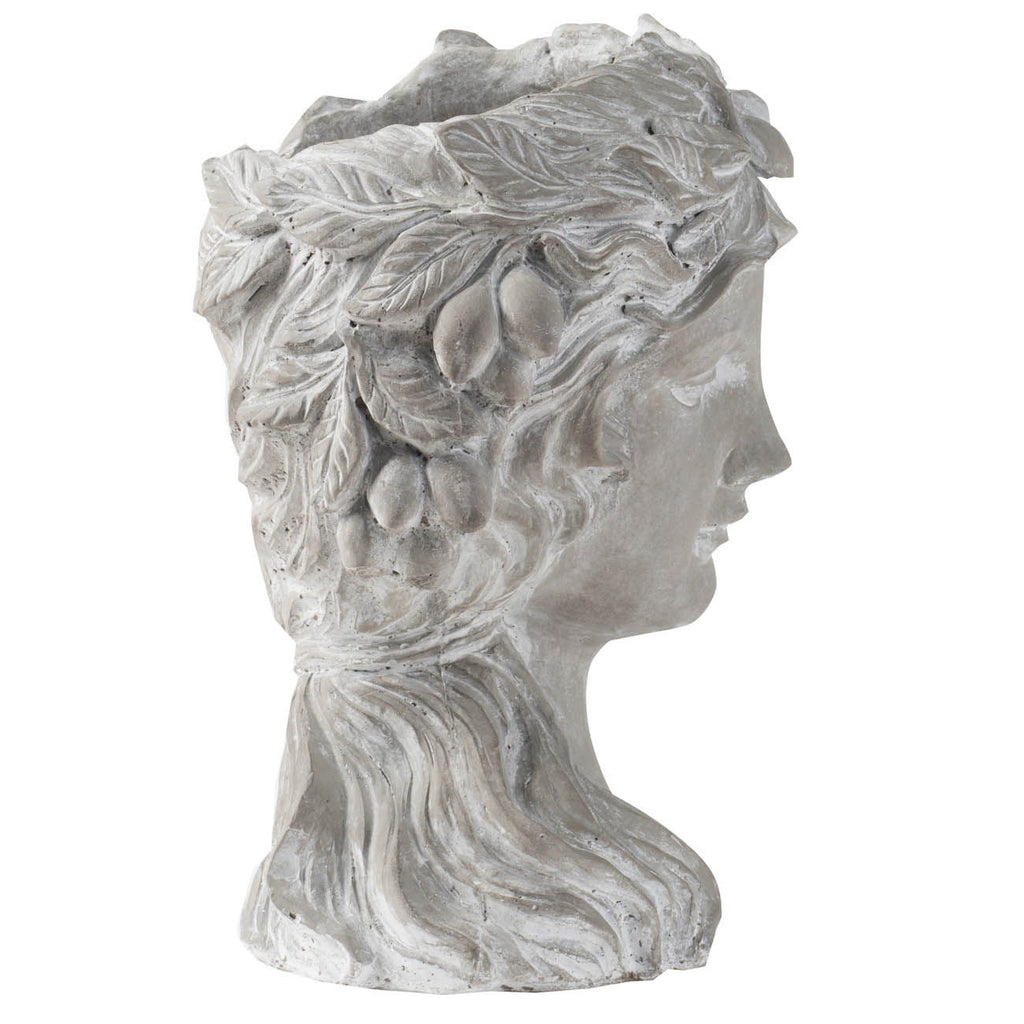 Cement Bust Wall Planter Indoor Outdoor Home Garden Decor, 8 - Gray, view 3