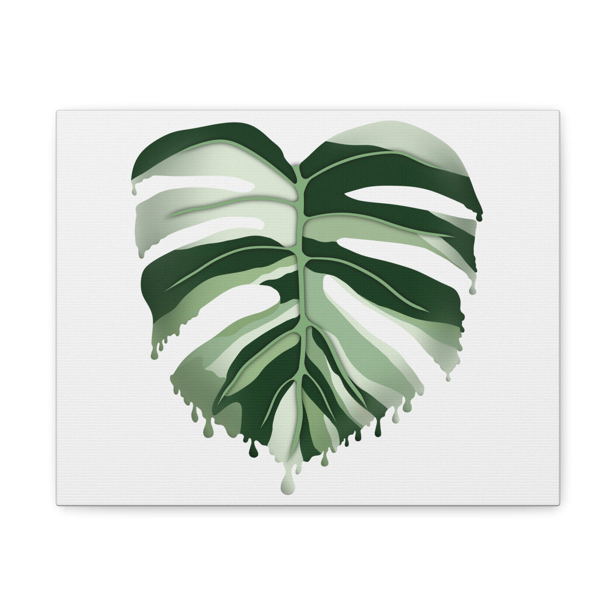 Melting Monstera Albo Canvas Print – Botanical Wall Art, view 2