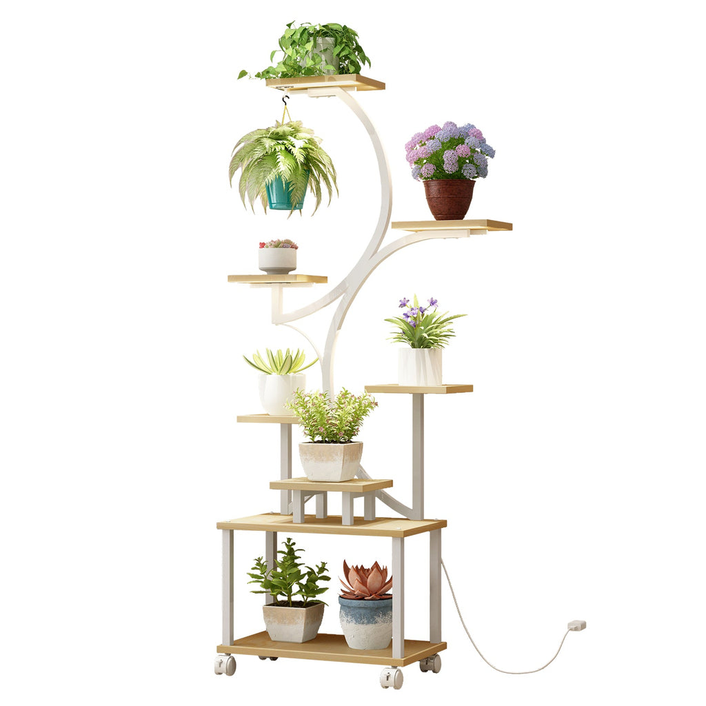 62" 8-tier plant stand with grow lights, view 8