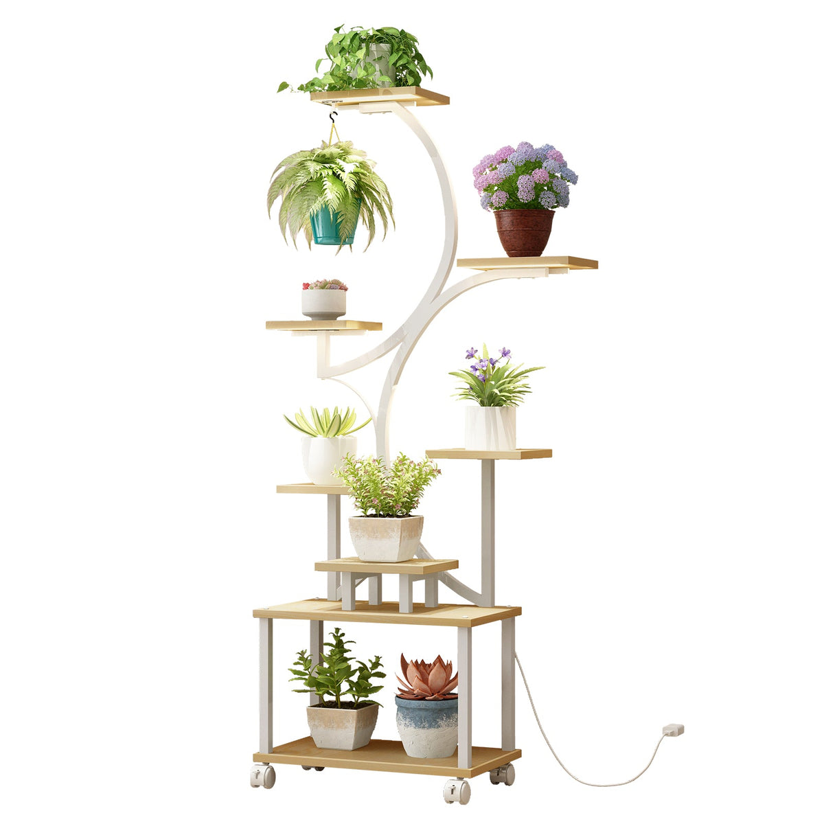 62" 8-tier plant stand with grow lights, view 8