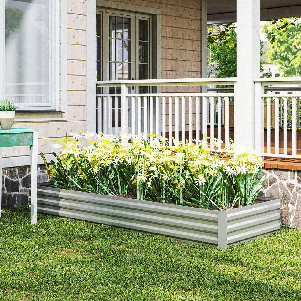Outsunny 95" x 36" Galvanized Raised Garden Bed, view 3