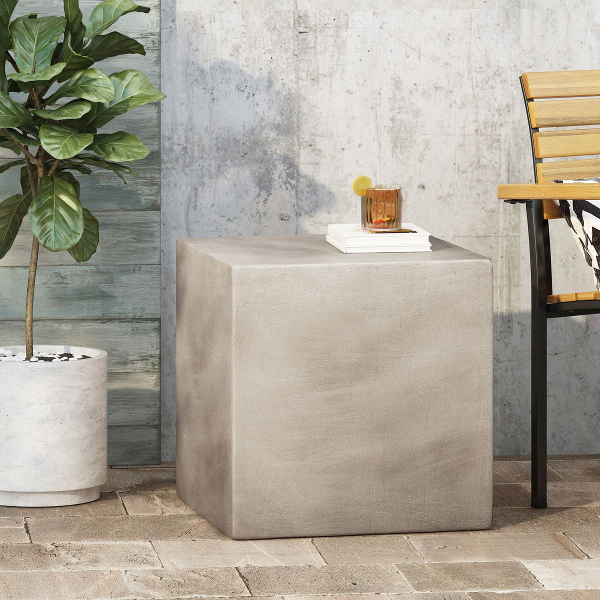 Outdoor Indoor Square Lightweight Side Table, view 9