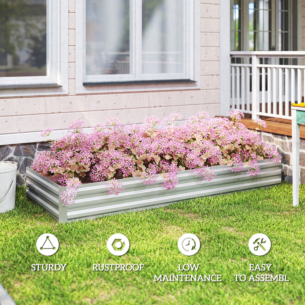 Outsunny 95" x 36" Galvanized Raised Garden Bed, view 5
