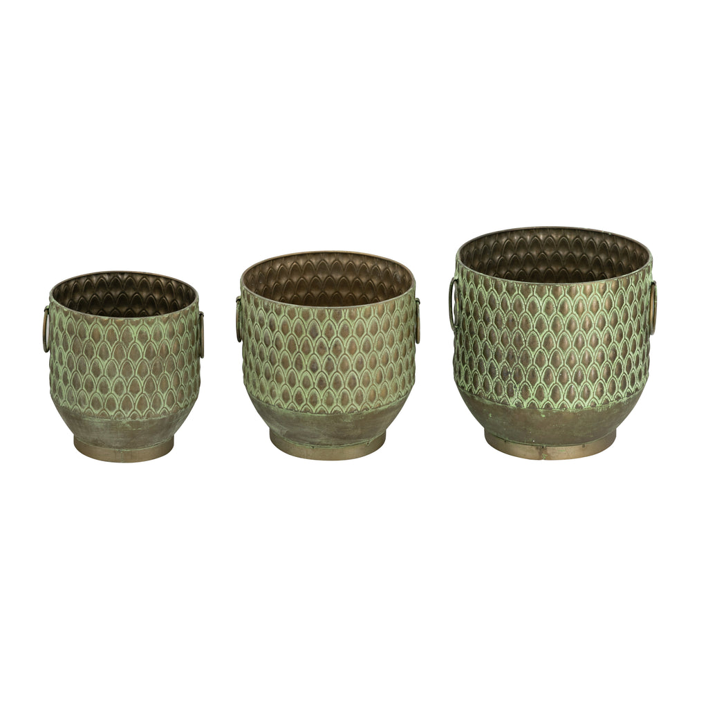 S/3 Textured Planters Set, view 4