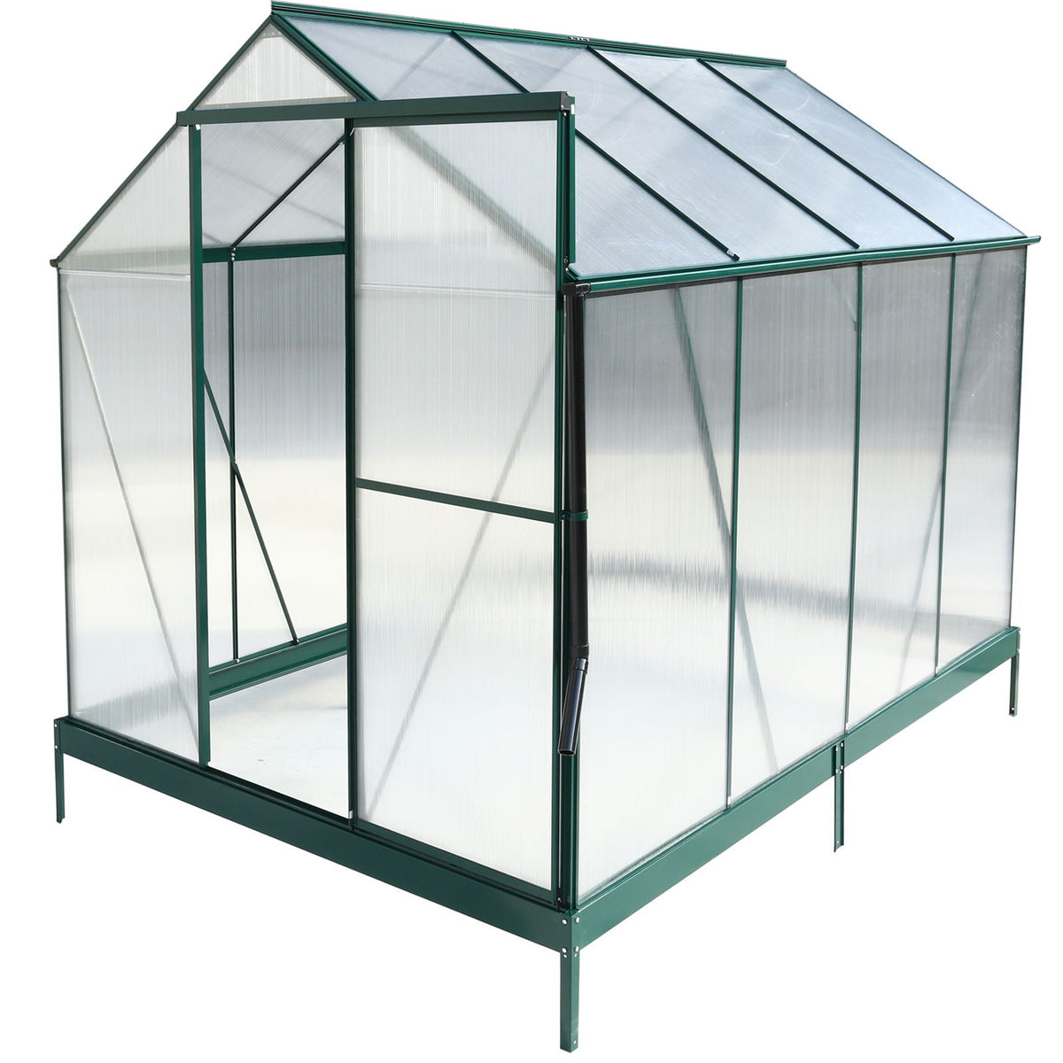 Polycarbonate house, Heavy Duty Outdoor Aluminum Walk-In House Kit With Rain Gutter, Vent And Door For Backyard Garden