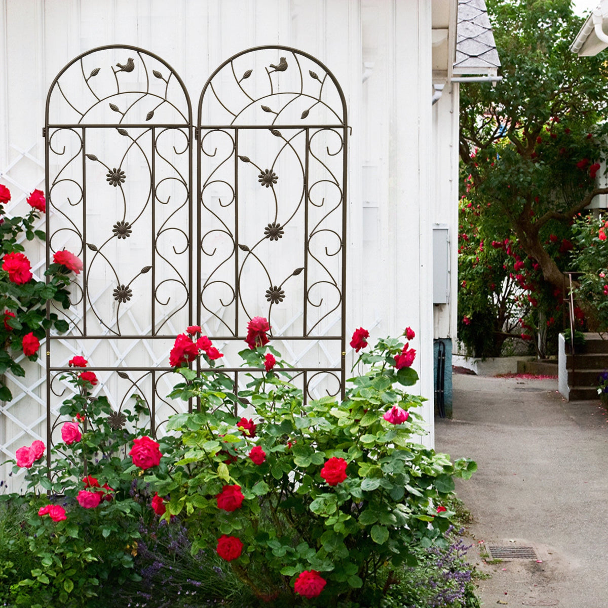 4 Pack Metal Garden Trellis 86.7" x 19.7" Rustproof for Climbing Plants, view 8