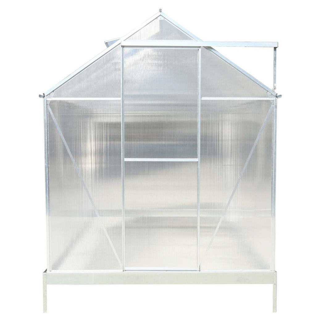 Polycarbonate house, Heavy Duty Outdoor Aluminum Walk-In House Kit With Rain Gutter, Vent And Door For Backyard Garden