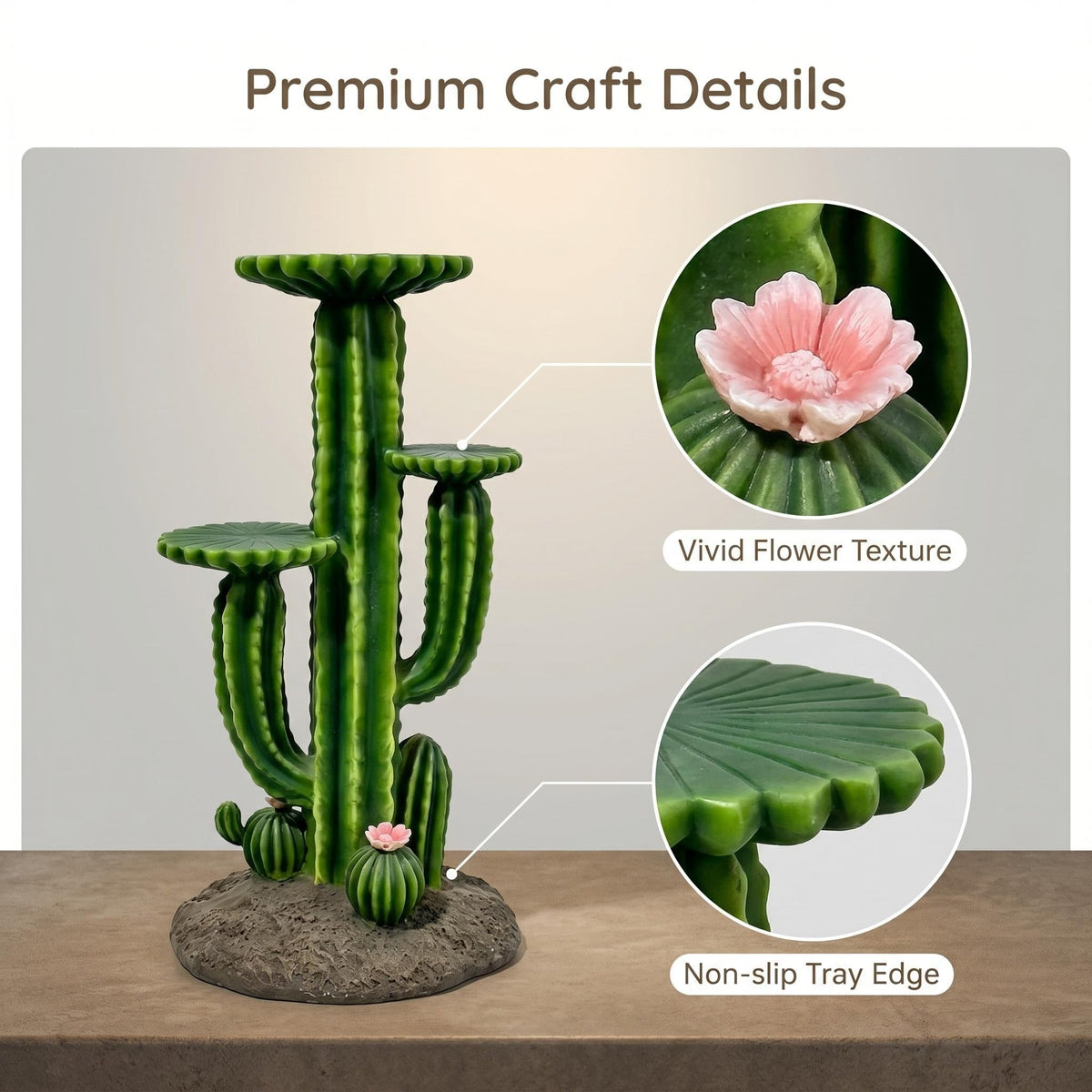 32" resin saguaro cactus plant stand, view 3