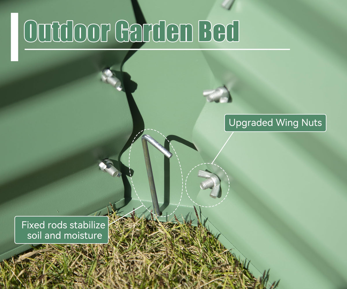 6x3x1.5ft Galvanized Raised Garden Bed – Green