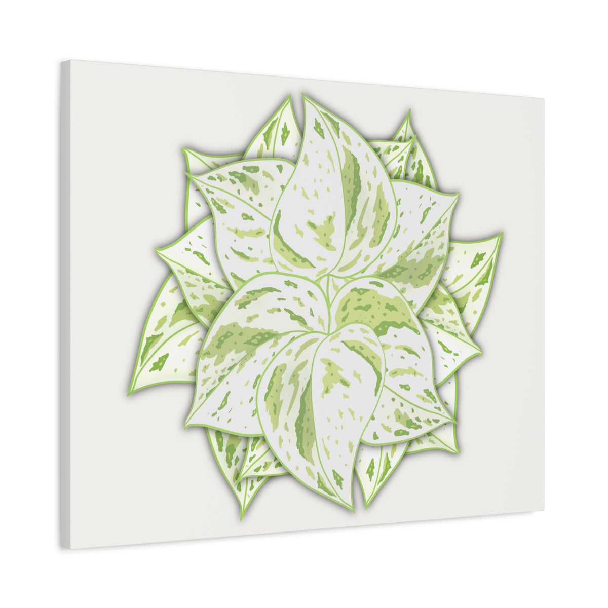 Snow Queen Pothos Canvas Print – Botanical Wall Art