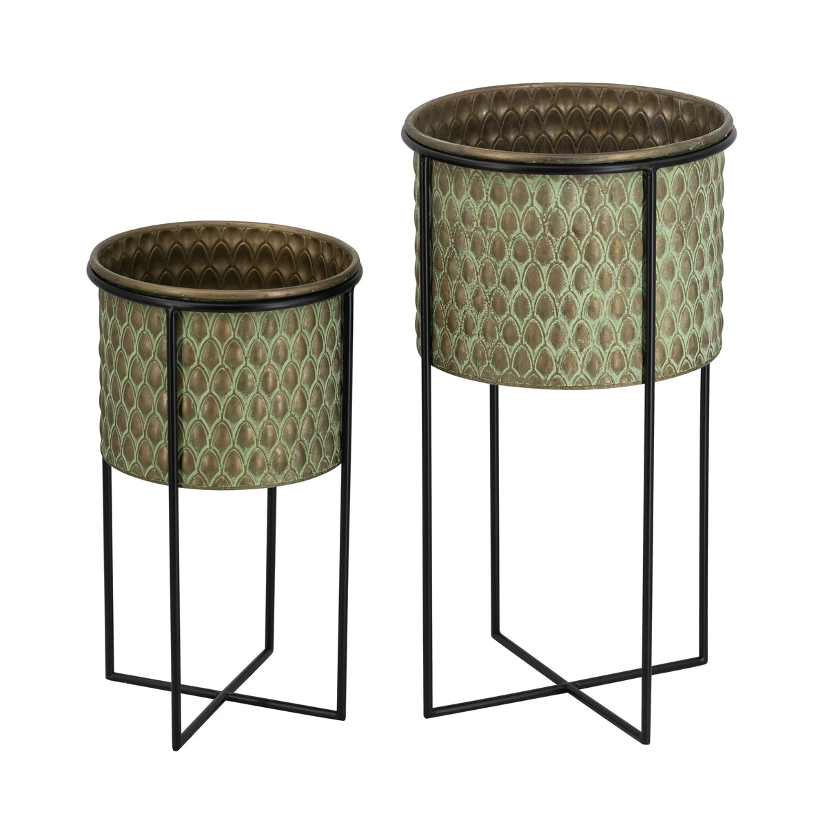 Set of 2 Textured Garden Pots, view 2