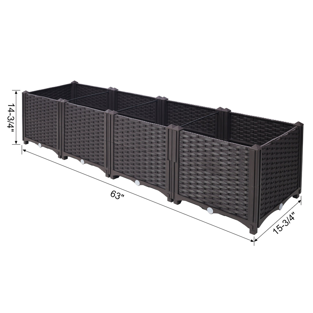 Deep Raised Garden Bed Plastic Planter Box with Self-Watering System - Polypropylene, view 10