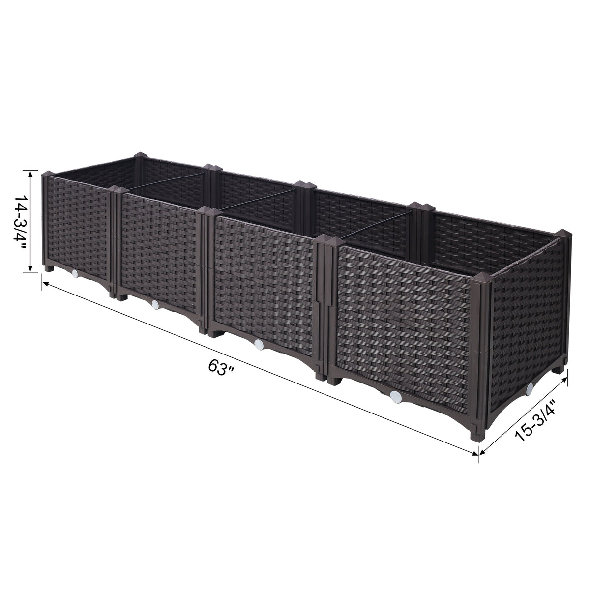 Deep Raised Garden Bed Plastic Planter Box with Self-Watering System - Polypropylene, view 10