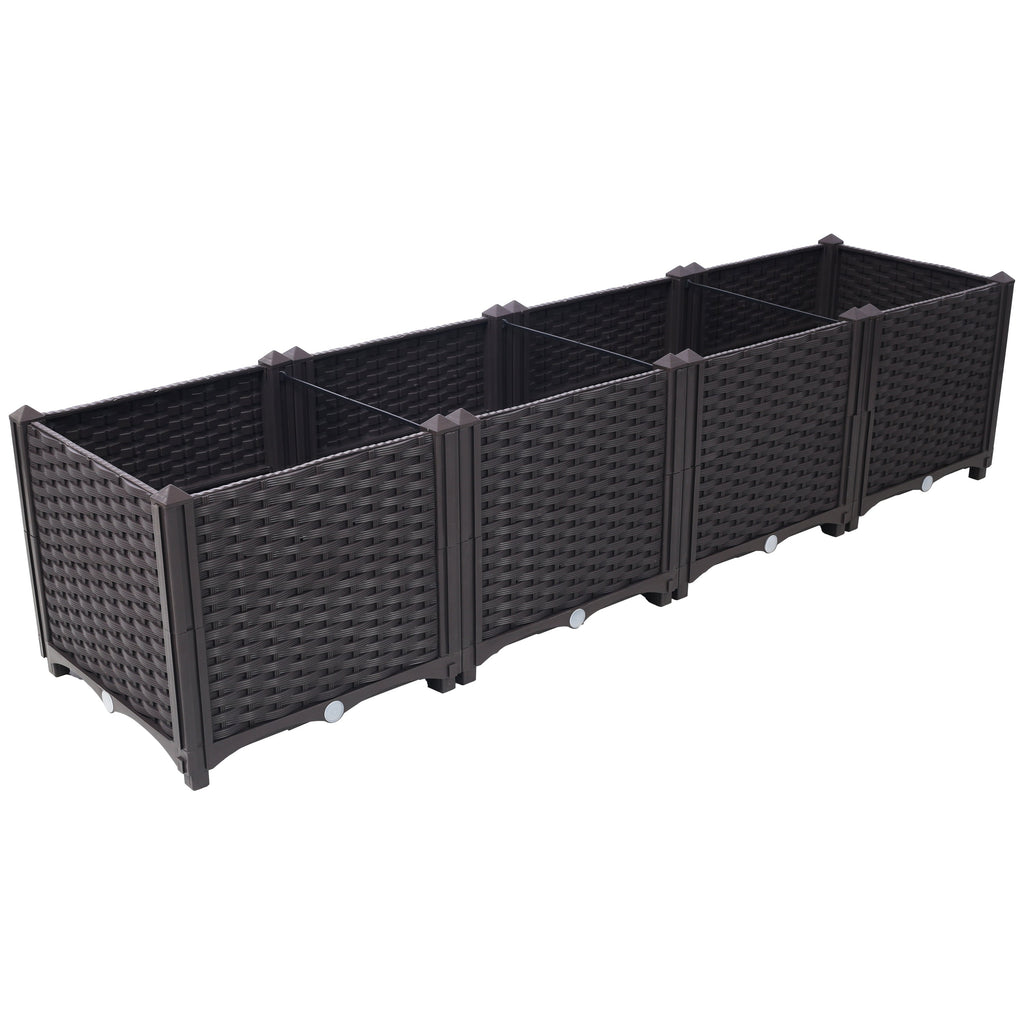 Deep Raised Garden Bed Plastic Planter Box with Self-Watering System - Polypropylene, view 2
